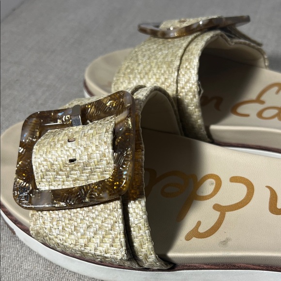 Sam Edelman Beige Slide Sandals with Brown Buckle 9W. SH153 - Picture 7 of 10